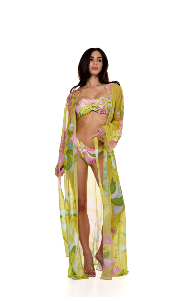 Mesh robe with "Flirt in Bloom"