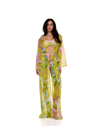 Mesh robe with "Flirt in Bloom"