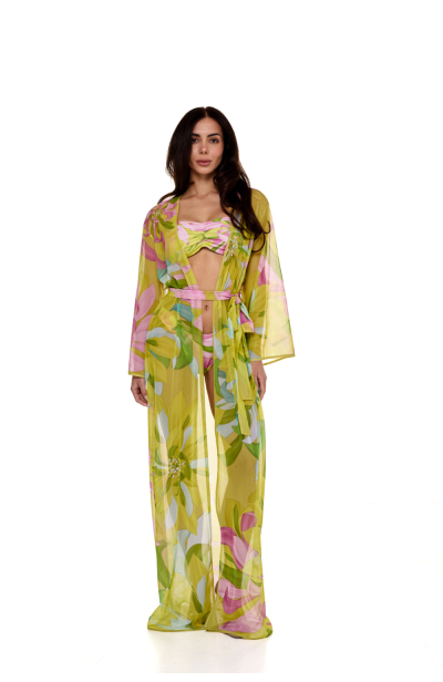 Mesh robe with "Flirt in Bloom"