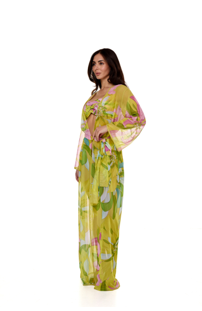 Mesh robe with "Flirt in Bloom"
