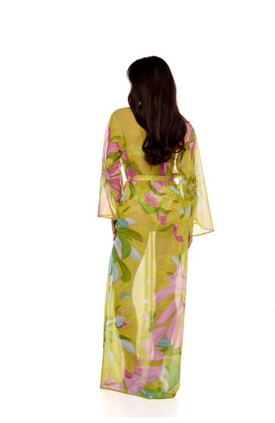 Mesh robe with "Flirt in Bloom"