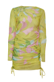 Mesh dress with adjustable drawstrings, Flirt in Bloom,  print