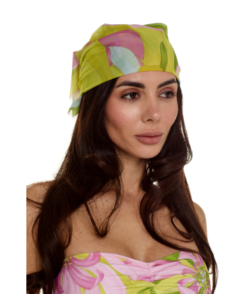 Head Scarf, Mesh, Flirt in Bloom, 60×60