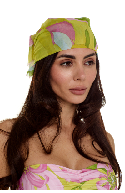 Head Scarf, Mesh, Flirt in Bloom, 60×60