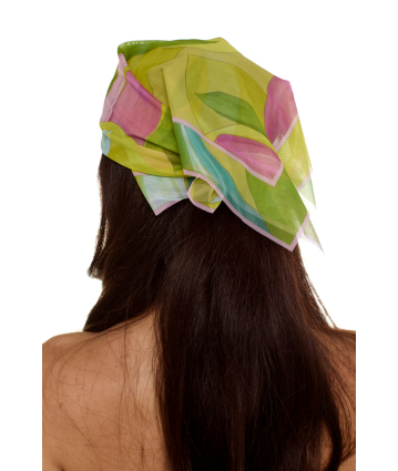 Head Scarf, Mesh, Flirt in Bloom, 60×60