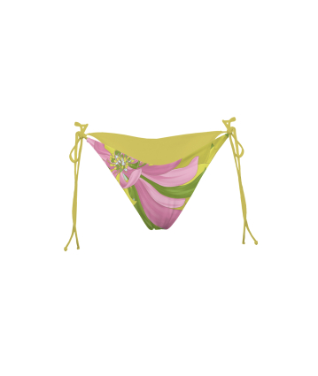 V bikini briefs with ties, "Flirt in Bloom" print