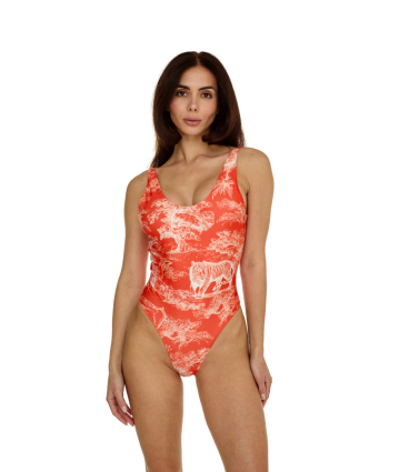 One-piece with print, tank top style, Savage Sunset