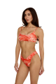 Stretch terry bikini top, "Savage Sunset" print