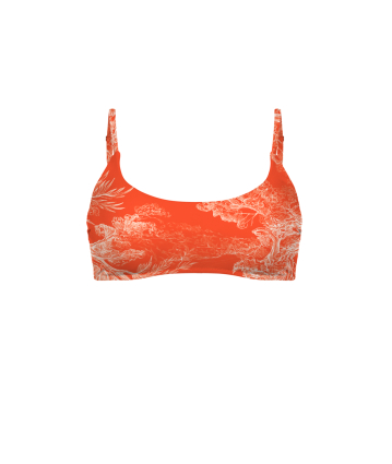 Stretch terry bikini top, "Savage Sunset" print