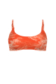Stretch terry bikini top, "Savage Sunset" print