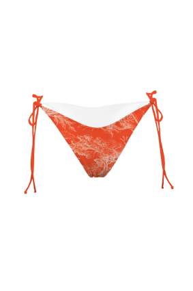 V bikini briefs with ties, " Savage Sunset" print