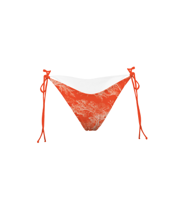 V bikini briefs with ties, " Savage Sunset" print