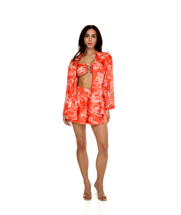 Shirt, Artificial Silk, "Savage Sunset" print