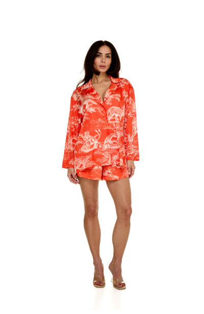 Shirt, Artificial Silk, "Savage Sunset" print