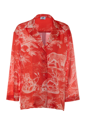 Shirt, Artificial Silk, "Savage Sunset" print