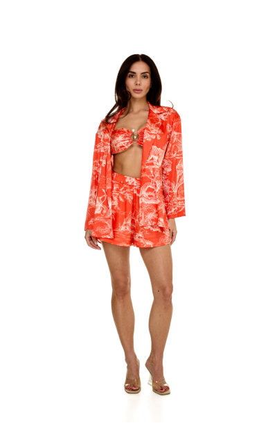 Women's shorts, Artificial Silk, "avage Sunset" print