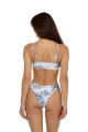 Stretch terry bikini top, "Savage Garden" print