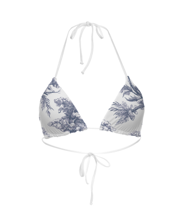 Triangle bikini top "Savage Garden" print 