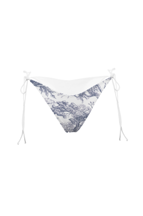 V bikini briefs with ties, "Savage Garden" print