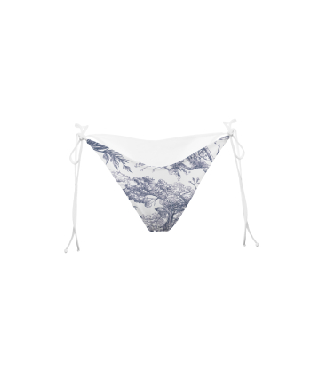 V bikini briefs with ties, "Savage Garden" print