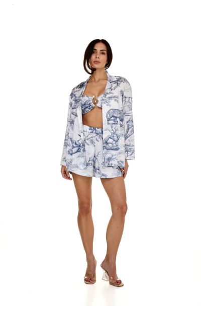 Shirt, Artificial Silk, "Savage Garden" print