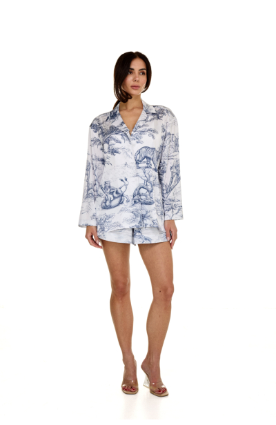 Shirt, Artificial Silk, "Savage Garden" print