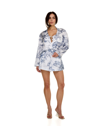 Shirt, Artificial Silk, "Savage Garden" print