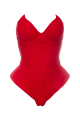 Solid One-Piece Swimsuit, Red, Devil’s Muse