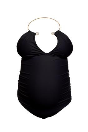 One-piece maternity choker swimsuit, Black