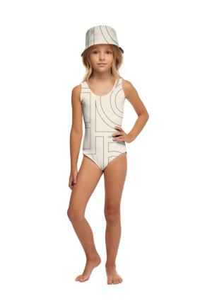 One-piece kids, T-shirt,  "Madeira Pearl"  print