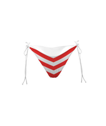 V bikini briefs with ties, "RED Monochrome" print