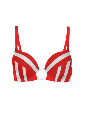 Push up swimming bra with "RED Monochrome" print
