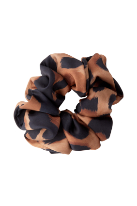 Elastic band on the head with a bow, silk, "Leopard Natural" print