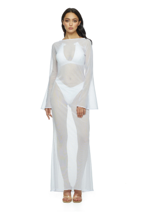 Dress mesh to the floor, White