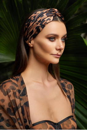 Headband with "Leopard Natural" print