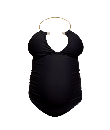 One-piece maternity choker swimsuit, Black