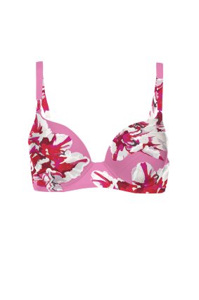 Push up swimming bra with "Carnaval de Nice" print