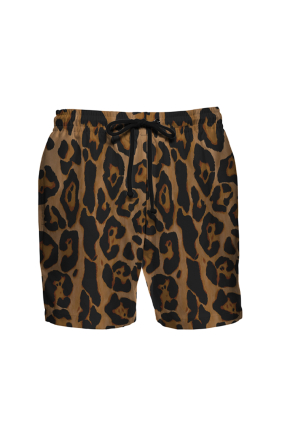 Men's swim shorts with "Leopard Natural" print