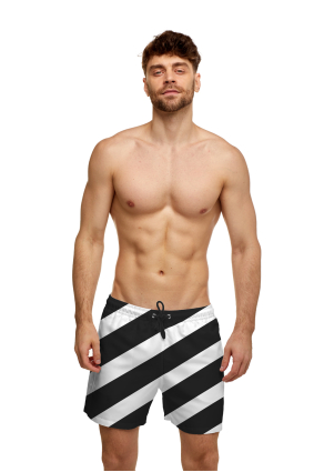 Men's swim shorts with "Monochrome" print