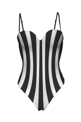 One-piece with print, bodysuit, "Monochrome"