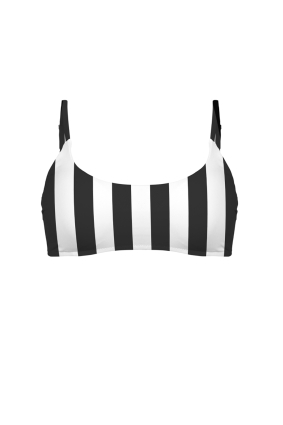 Stretch terry bikini top with "Monochrome" print