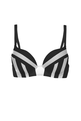 Push up swimming bra with "Monochrome" print