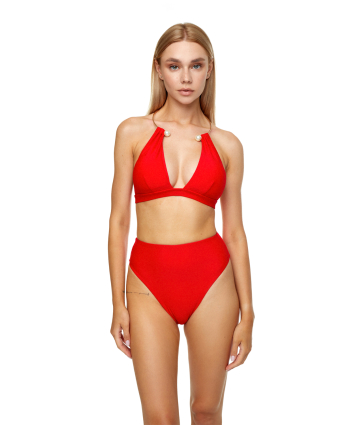 High leg bikini briefs with "Red"