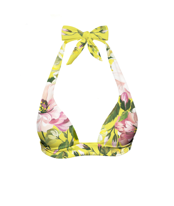 Triangle bikini top with "Peonies" print