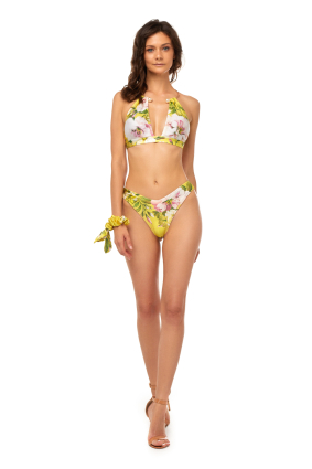 V bikini briefs with "Peonies" print