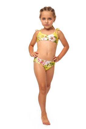 Kids top and swimming trunks, Peoniesi print