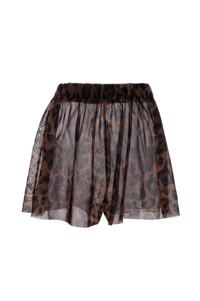 Shorts, mesh, "Leopard Natural" print 