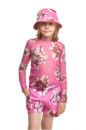 Stretch-tulle top with, kids "Carnaval de Nice" print