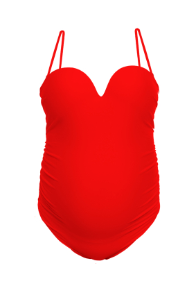 One-piece swimsuit, maternity body, Red