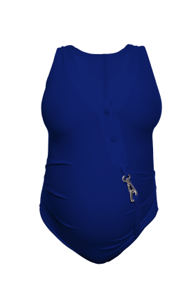 One-piece swimsuit, Maternity carabiner, Indigo
